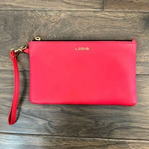 Lodis Coral Pink Small Zipper Closure Clutch Pouch Bag - EUC